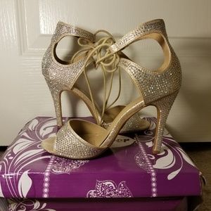 Champagne Rhinestone Heels